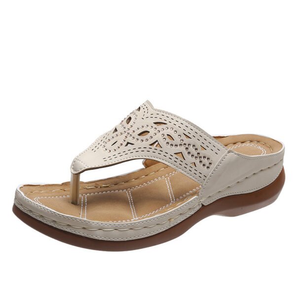Clip Toe Wedge Sandals Women Summer Flip Flops Slippers Beach Shoes - Image 7