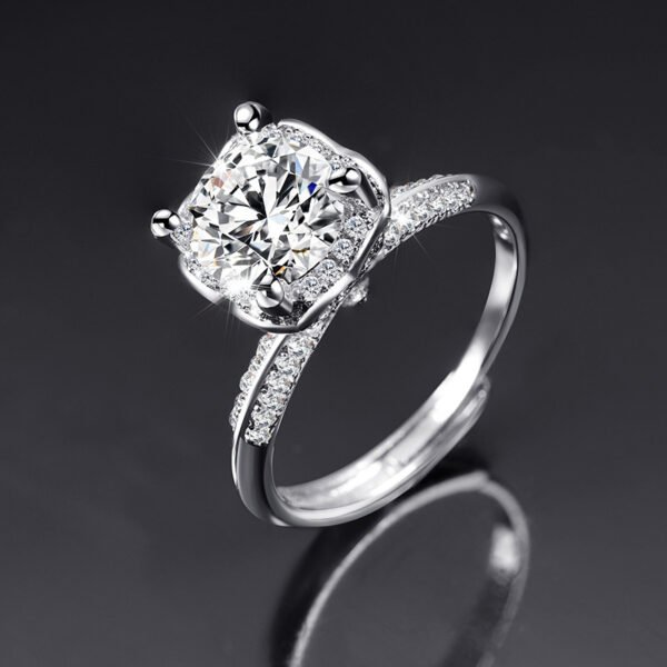 Moissanite Ring One Carat Moissanite Ring With Adjustable Opening - Image 2