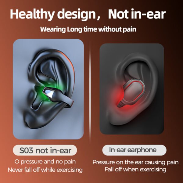 Ear Clip Bone Conduction Headphone Bluetooth-compatible 5.2 HIFI Wireless Earphone Touch Handsfree Sports Noise Cancelling Headset With Mic - Image 7