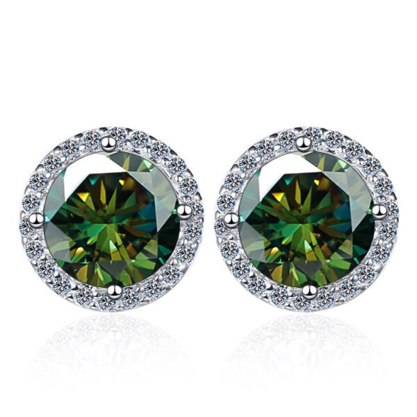 925 Sterling Silver Stud Earrings 1 Karat Moissanite - Image 7