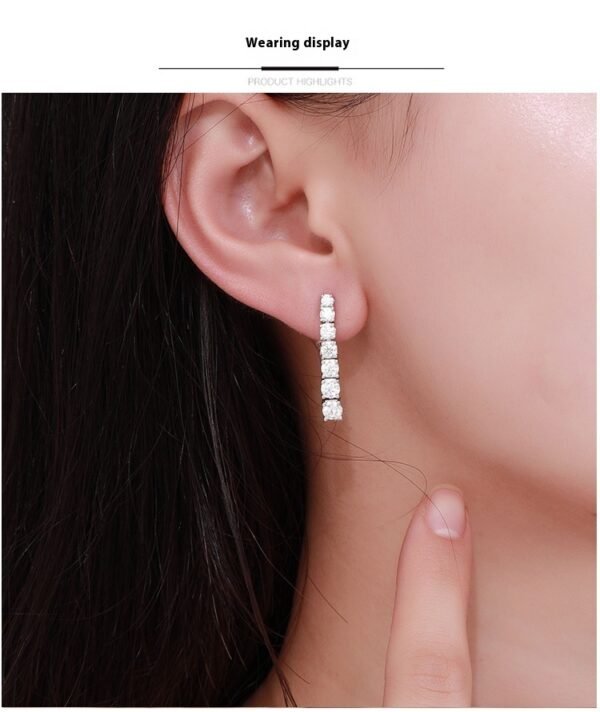 Moissanite Long Tassel Women's Elegant High-grade Light Luxury Earrings Niche Design Sweet - Image 3
