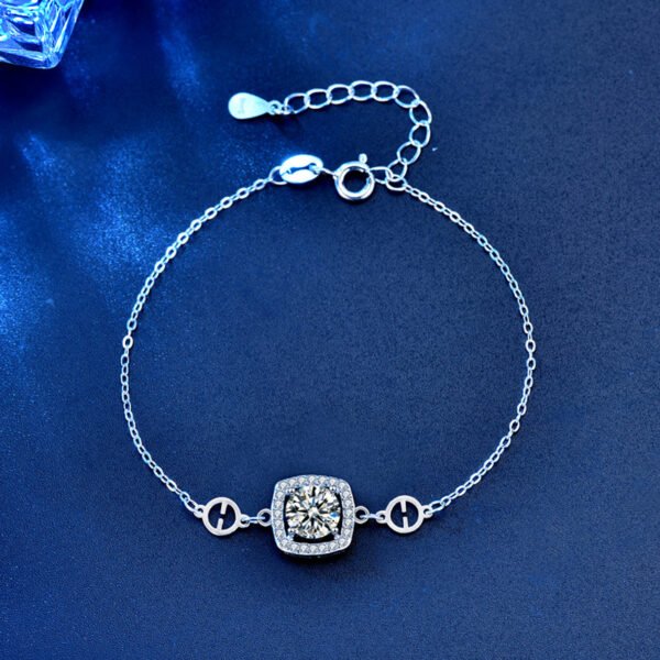 Women's Fashion Jewelry Moissanite Silver Bracelet - Image 4