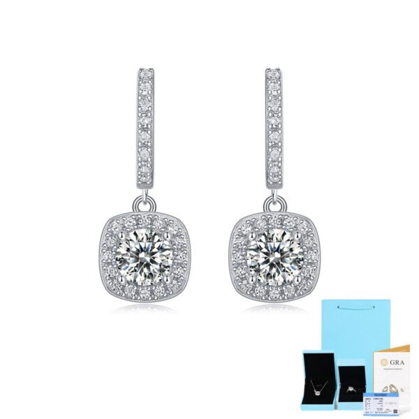 S925 Silver Earrings Moissanite Dream Long Ear Studs - Image 6