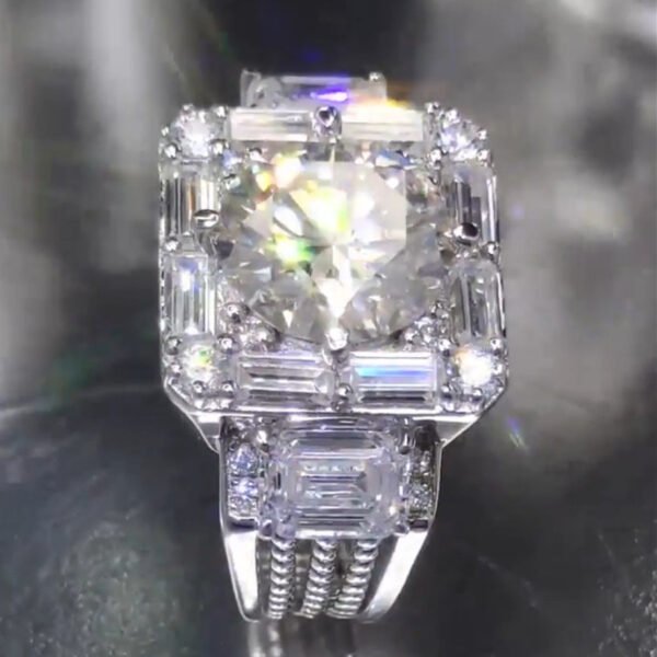 Moissanite Luxury Big Diamond Ring - Image 7