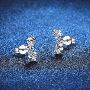 Women's Moissanite S925 Sterling Silver Stud Earrings