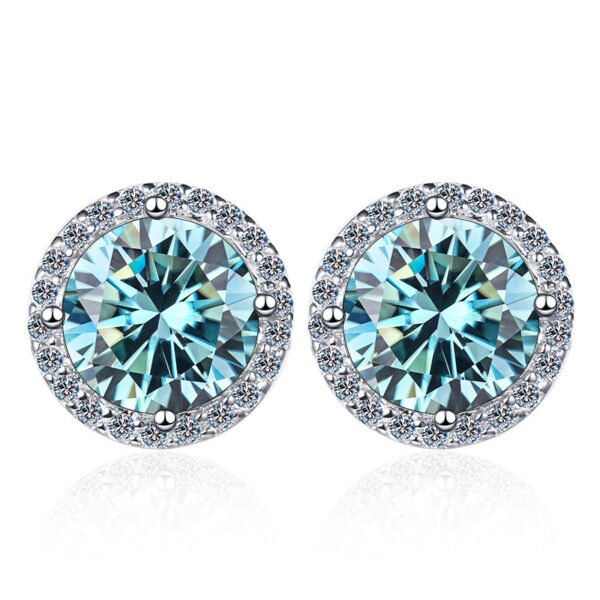925 Sterling Silver Stud Earrings 1 Karat Moissanite - Image 2