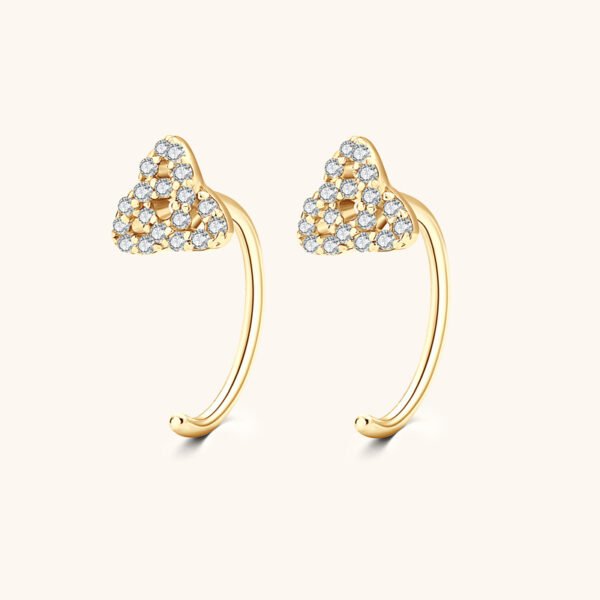 Clover Moissanite Earrings Female S925 Sterling Silver Studs Ear
