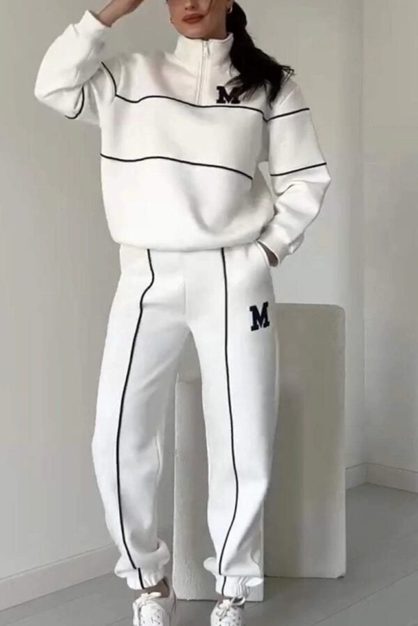 Womens 2 Piece Outfits Lounge Hoodless Pullover Sweatshirt Sweatsuit Sets Sweatshirt Baggy Fashion Sweatpants With Pockets - Image 10
