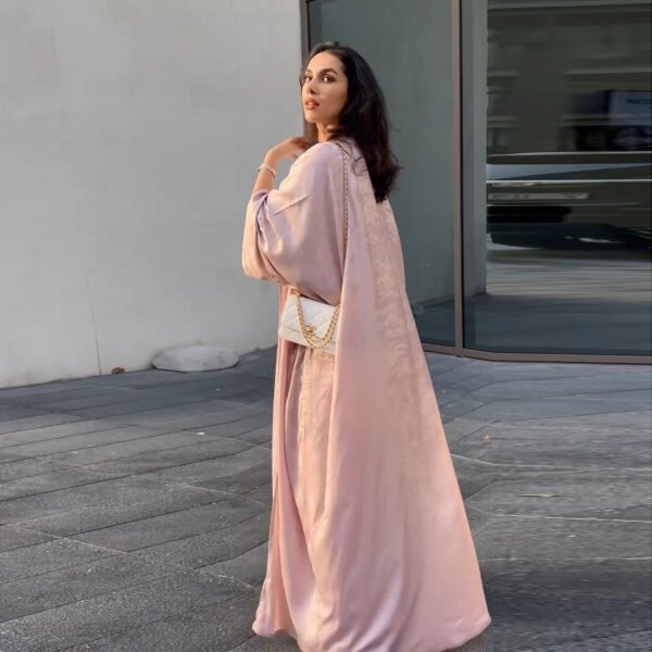 Muslim Fashion Bronzing Robe Abaya Outer Wear - Image 5