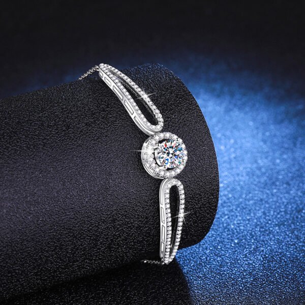 S925 Sterling Silver Female Moissanite Bracelet - Image 2