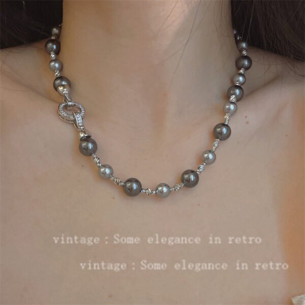 Mixed Color Pearl Necklace Women's Folding Retro Niche - Image 7