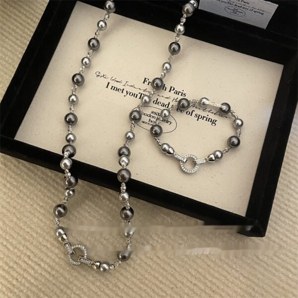 Mixed Color Pearl Necklace Women's Folding Retro Niche - Image 6