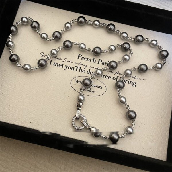 Mixed Color Pearl Necklace Women's Folding Retro Niche - Image 4
