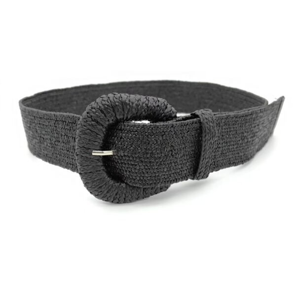 Women's Woven Buckle Pp Grass Woven Decorative Belt Simple All-match Dress Belt - Image 2
