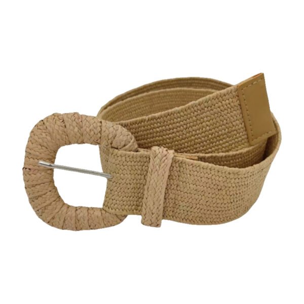 Women's Woven Buckle Pp Grass Woven Decorative Belt Simple All-match Dress Belt - Image 4