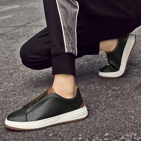 Low-top Slip-on Genuine Leather Top Layer Cowhide Casual Shoes - Image 2