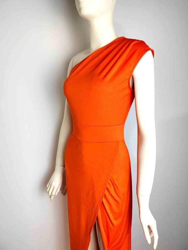 Women's One-shoulder High Waist Front Slit Temperament Dress - Image 9