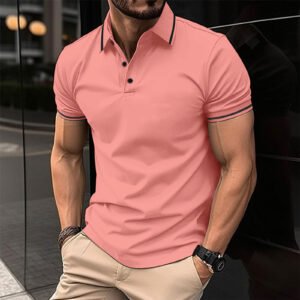 Men's Lapel Short Sleeve Polo Shirt Summer Sports Casual Tops