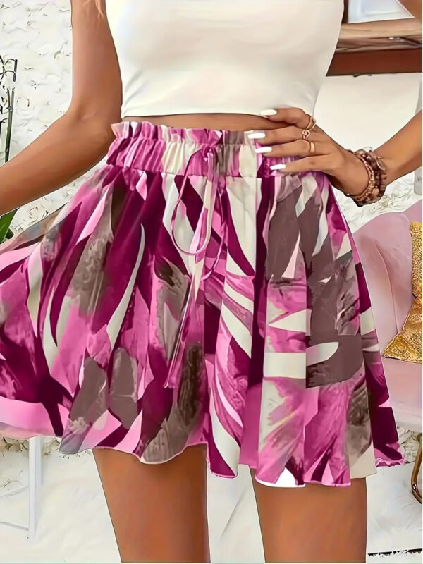 Print Elastic Summer Women's Shorts - Image 4