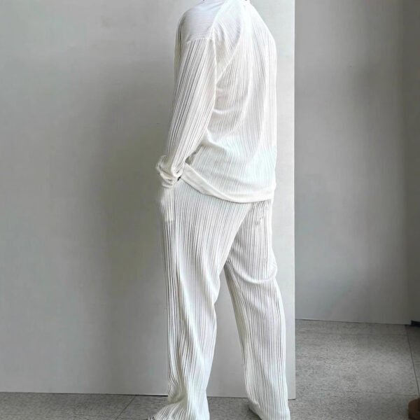 Men's Casual Button Shirt Long Sleeve Trousers Suit - Image 6