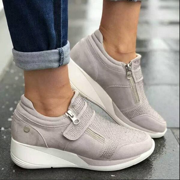 European And American Lightweight Thick Sole Heightening Velcro Sports Sneakers - Image 2