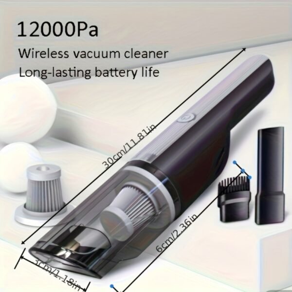 Wireless Silver Car Vacuum Cleaner Wireless Car With Strong Suction Handheld Vacuum Cleaner Small Mini Rechargeable Home Vacuum Cleaner - Image 2