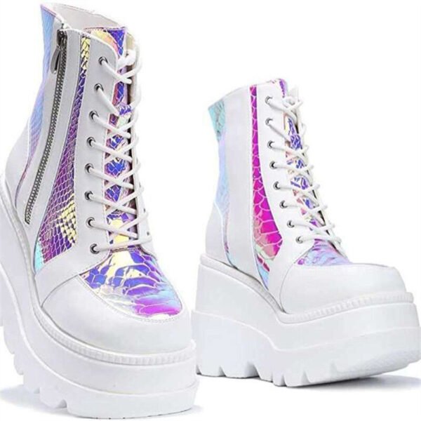 Plus Size Female Punk Style Platform Street Fashion Motorcycle Boots - Image 2