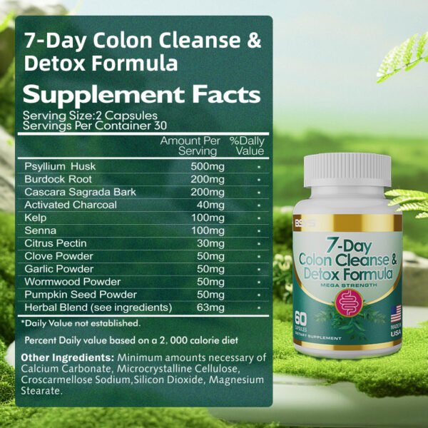 7-Day Colon Cleanse & Detox Formula Capsulese - Image 2