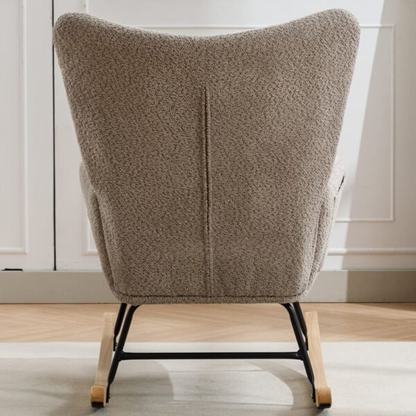Modern Patchwork Accent Chair With Solid Wood Armrest And Feet, Mid-Century Modern Accent Sofa, Fabric Sofa Chair For Living Room Bedroom Studio, Comfy Side Armchair For Bed Cannot Be Sold On Temu - Image 5