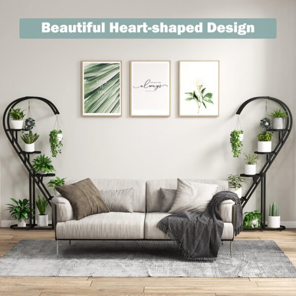 5 Tier Metal Plant Stand With Hanging Hook For Multiple Plants - Image 9
