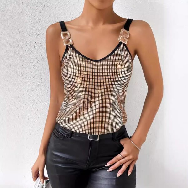 Summer Sequined Suspender Chain Vest Top Women's  Clothing - Image 4