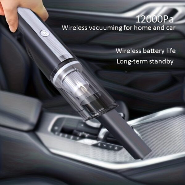 Wireless Silver Car Vacuum Cleaner Wireless Car With Strong Suction Handheld Vacuum Cleaner Small Mini Rechargeable Home Vacuum Cleaner - Image 3