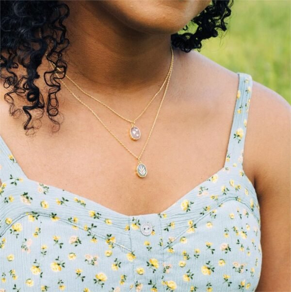 Natural Stone Gem Necklace Butterfly Star Moon Love - Image 5