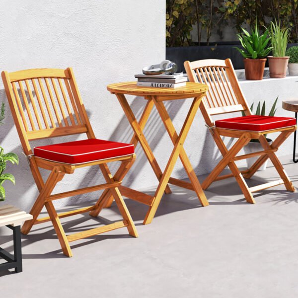 Outdoor Folding Chairs With Seat Cushions Set Of 2 - Image 2