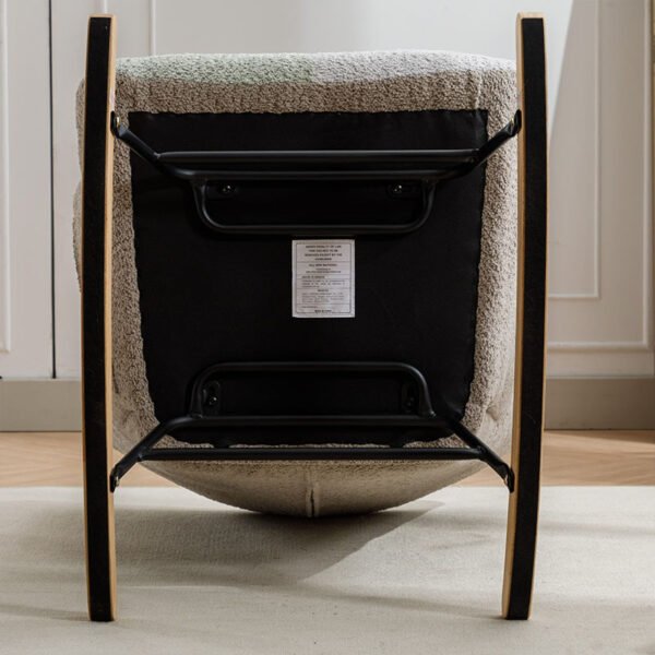 Modern Patchwork Accent Chair With Solid Wood Armrest And Feet, Mid-Century Modern Accent Sofa, Fabric Sofa Chair For Living Room Bedroom Studio, Comfy Side Armchair For Bed Cannot Be Sold On Temu - Image 3