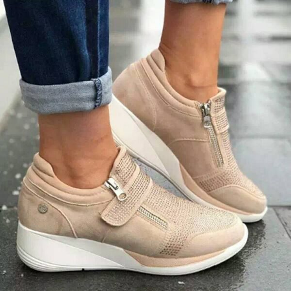 European And American Lightweight Thick Sole Heightening Velcro Sports Sneakers - Image 4