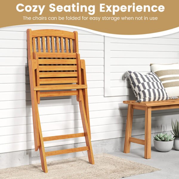 Outdoor Folding Chairs With Seat Cushions Set Of 2 - Image 4