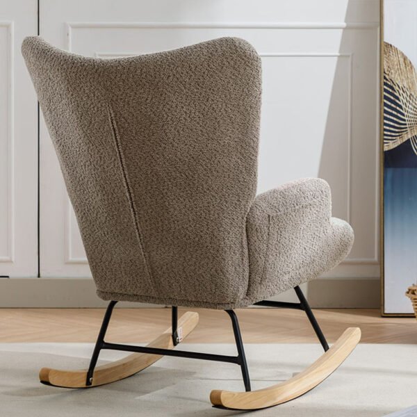 Modern Patchwork Accent Chair With Solid Wood Armrest And Feet, Mid-Century Modern Accent Sofa, Fabric Sofa Chair For Living Room Bedroom Studio, Comfy Side Armchair For Bed Cannot Be Sold On Temu - Image 6