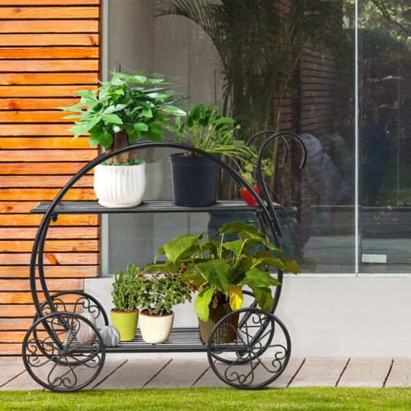 Heavy Duty Metal Flower Cart Plant Stand - Image 7