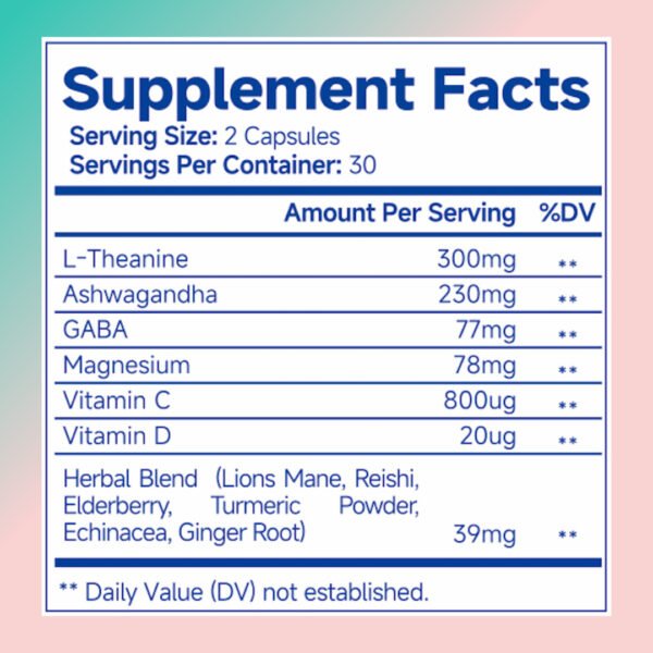 Ashwagandha For Women Supplement With L-Theanine Magnesium, Stress Relief, Focus And Relaxation Support Anxiery Pill - Image 7