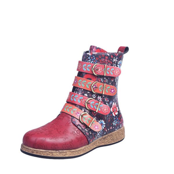 Women's Embroidered Ethnic Boho Flat Boots - Image 5