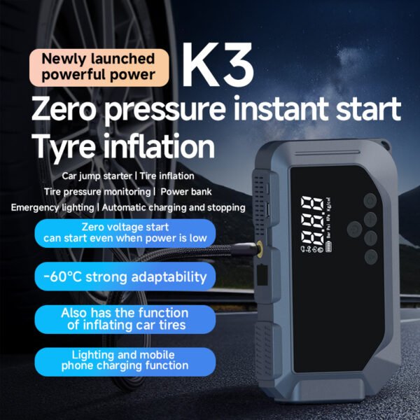Car Battery Starter With Air Compressor 150PSI With Digital Tire Inflator 12V Car Battery - Image 3