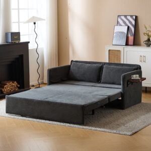 Adult Sleeper Chair Bed, 3-in-1 Convertible Sofa Chair Bed Pull-out Sofa Bed, Convenient Folding Tray Table With USB And Type-C Charging Ports Modern Loveseat For Living Room Cannot Be Sold On Temu