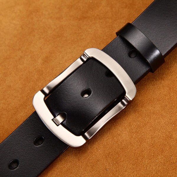 Leather Cowskin Vintage Jean Belt Pin Buckle Simple Men's Belt Wide - Image 3