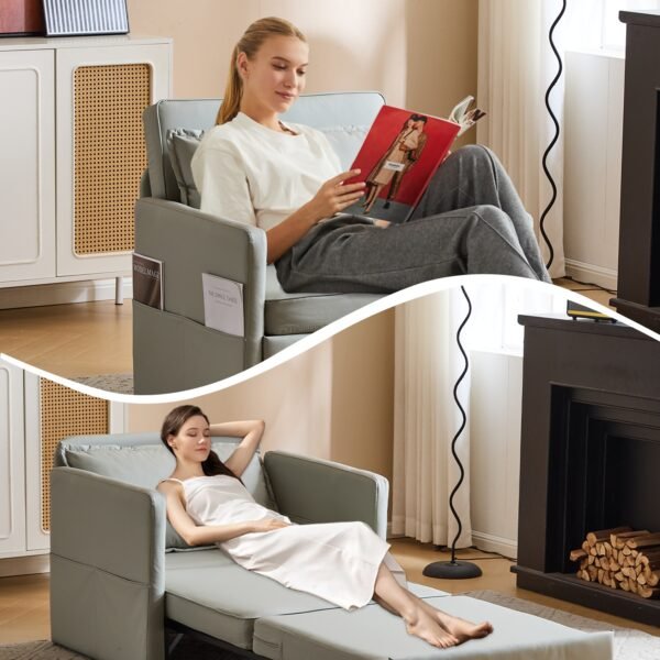 Adult Sleeper Chair Bed, 3-in-1 Convertible Sofa Chair Bed Pull-out Sofa Bed, Convenient Folding Tray Table With USB And Type-C Charging Ports For Living Room Cannot Be Sold On Temu - Image 7