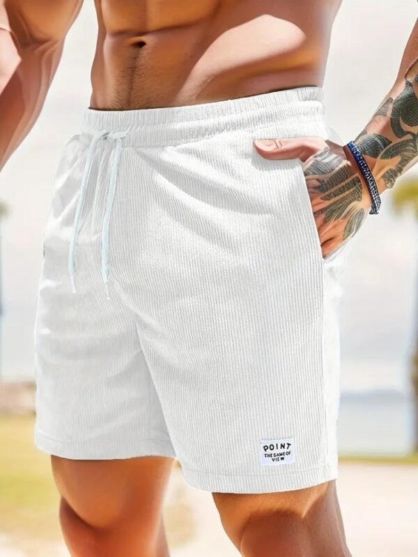 Lace-up Drawstring Shorts Summer Corduroy Sports Short Pants Mens Clothing - Image 7