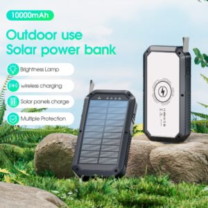 3USB-A Wireless Rechargeable Power Bank With Camping Light