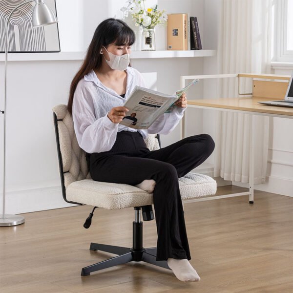 Armless Office Desk Chair No Wheels - Image 8