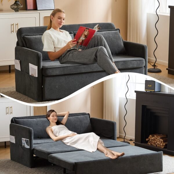 Adult Sleeper Chair Bed, 3-in-1 Convertible Sofa Chair Bed Pull-out Sofa Bed, Convenient Folding Tray Table With USB And Type-C Charging Ports Modern Loveseat For Living Room Cannot Be Sold On Temu - Image 7