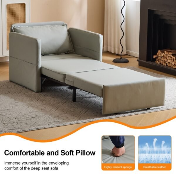 Adult Sleeper Chair Bed, 3-in-1 Convertible Sofa Chair Bed Pull-out Sofa Bed, Convenient Folding Tray Table With USB And Type-C Charging Ports For Living Room Cannot Be Sold On Temu - Image 5